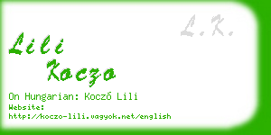 lili koczo business card