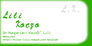 lili koczo business card